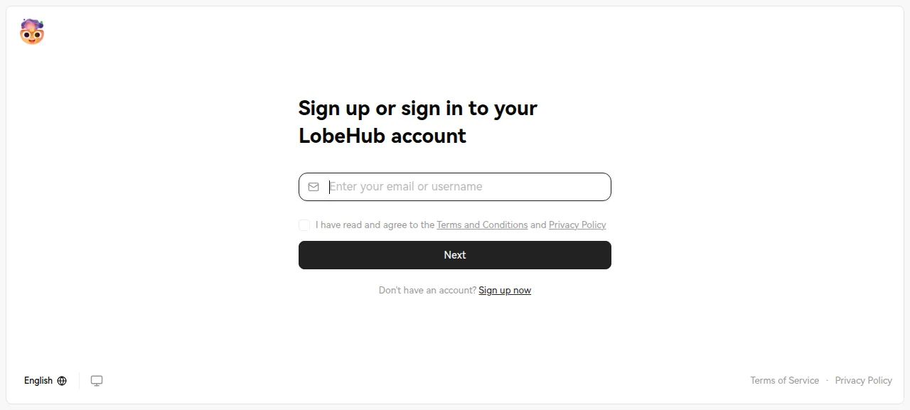The LobeHub sign-in page